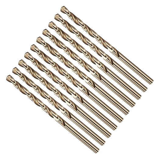 Drill Bit, #15 Cutting Diameter, 4341 HSS Gold Finish 135° Cutting Angle Number Jobber Bits - (Applications: for Drilling Soft Metal Plastic Wood), 10-Pieces