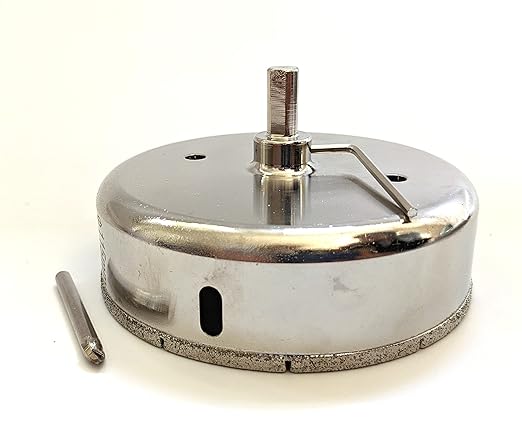 Drilax 4-1/2" Diamond Hole Saw | 1.5" Cutting Depth | Removable Pilot Pin & Triangular 3/8" Shank | Drilling for Ceramic, Porcelain, Tile, Quartz, Granite, Marble | Pipes, Ducts & Recessed Lighting