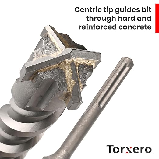 2 in X 24 in SDS MAX Bits, Rotary Hammer Drill Bits, Carbide Drill Bits, Masonry Drill Bits for Concrete, Stone and Brick, SDS MAX Hammer Double Flute, Masonry Drill Bit, Concrete Drill Bit