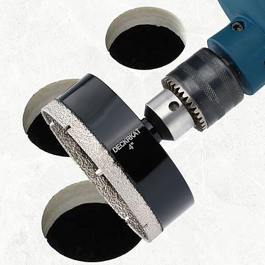 4 inch Diamond Hole-Saw Bits with Pilot Drill Bit -4" Diamond Tipped Tile Hole Saws with Guiding Bit Accurate Drilling for Porcelain Tile Ceramic Pottery Granite Stone Glass Bottles 102mm.