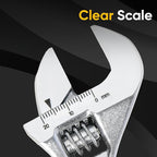 deli 6" Adjustable Wrench Heavy-Duty Chrome - Anti-Slip Grip, Smooth-Jaw, Cr-V Steel, Wide Opening for Plumbing & DIY