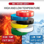 SWRT 6 Pack Colored Electrical Tape, 0.75 in x 66 FT High Temp Electric Tape Under 600V for All Weather, UV Protection, Flame Retardant, Suitable for Domestic, Commercial, and Industrial environments