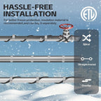 6FT（3FT-200FT） Pipe Heating Cable for Pipe Freeze Protection, Heat Cable for Water Pipes(Metal and Plastic), Pipe Heat Tape Keeps Water Flowing at -40°F 5w/ft, 120V