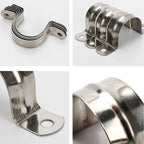 20Pcs Reinforced Rigid Pipe Strap 2 Inch Two Hole Strap U Bracket Pipe Clamps, 304 Stainless Steel Conduit Clamps Tension Tube Clip for Pipes Fixing M50
