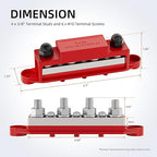 400A Power Distribution Block 12V Bus Bar 4 x 3/8" (M10) Terminal Studs and 6 x #10 Terminal Screws 12 Volt Marine Bus Bar Positive & Negative for Boat Automotive Solar System