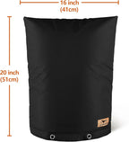 Backflow Preventer Insulation Cover - Water Pipe Insulation Sprinkler Cover for Outside - Insulated Backflow Cover Pouch for Irrigation Back Flow Valve in Winter or Sun Exposure (16"W x 20"H, BLACK)