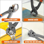 Nail Puller,Pliers,End Cutting Pliers, Carpenter Pincer Tool,Ear Clamp Nail Puller Pliers for Pulling Nails or Cutting Wires,2 PCS Pliers Set, 9" and 10",WPS8302, Blue