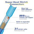 haisstronica 120PCS 12-10 Awg Yellow Heat Shrink Butt Connectors-Tinned Red Copper 1mm-Marine Grade Insulated Crimp Wire Connectors-Waterproof Electrical Connectors-Butt Splice for Marine,Boat,Stereo
