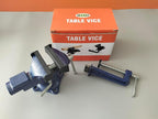 MYTEC Bench Vise or Table Vise, multifunctional jaw, multi-functional Combined Vise with Quick Adjustment, Universal Rotate 360° Work Clamp-On Vise, 3.3" blue
