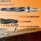 13/16" Reamer Drill Bit for Metal, M2 HSS Taper Reamer for Steel, Alloy, Wood, Plastic to Align, Enlarge Holes – 5-Spiral Flutes,1/2" Non-Slip Shank, 21mm Car Reamer, Bridge Construction Reamer.