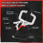 Locking Pliers Set, 6-Piece Vice Grips Pliers Set Long Nose 6-1/2”, 9-1/2” Curved Jaw 5” 7” 10” C-Clamp 6” Adjustable Screw