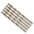 Drill Bit, #9 Cutting Diameter, 4341 HSS Gold Finish 135° Cutting Angle Number Jobber Bits - (Applications: for Drilling Soft Metal Plastic Wood), 5-Pieces