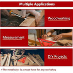 Carpenter Square 12 Inch &7 Inch,Aluminum Rafter Square Carpenter for Woodworking,Sturdy Angle Drawing Measuring Ruler,Layout Tool Alloy Triangle Ruler Protractor for Carpentry,Red