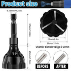 Hakkin 2Pack Hex Shank Deburring External Chamfer Tool with Carbide Blade, Quick Release Deburring Chamfering Drill Bit Repairing Damaged Bolts Screws and Fasteners, Fits for 1/8”-3/4” (3mm-20mm)