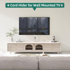Cord Hider Raceway Kit, 78 inch Wall Cable Hider for 1 Cable, Silicone Material Hiding Wall Mount TV Powers Cords in Home Office, W0.59 H0.39in White