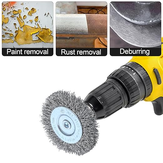 10pcs 2" Stainless Steel Wire Wheel Brushes Kit for Drill with 1/4-Inch Hex Shank