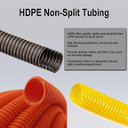 Flexible Polyethylene HDPE Non-Split Corrugated Wire Loom Tubing (Black, 1" Dia. x 100 ft)