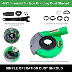 Diment Power Dust Shroud for Angle Grinder 4/4.5/5 inch Universal Surface Grinding Shroud (125MM)