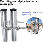 Double Antenna Mast Clamp V-Jaw Bracket U Bolts Pipe Mounting Hardware 3 Sets, Heavy Duty Mast to Mast Mount Bracket Kit for Outdoor Antenna 3 Sets