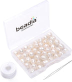 Natural Pearl Beads Potato 8-9mm White Freshwater Cultured Loose Gemstone Beads for DIY Jewelry Making 13.8''/Strand HQ