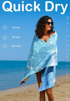 6 Pack Microfiber Lightweight Beach Towel Sand Free Quick Dry Absorbent Thin Compact Towels for Swimming Pool Camping Beach Accessories Large Easy Pack Travel Things for Vacation Essentials Gift