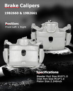 cciyu Front Left & Right Brake Calipers Assembly w/Bracket 19B2660 19B2661 For Acura For ILX,For Honda For Accord/For Civic/For CR-Z/For Fit