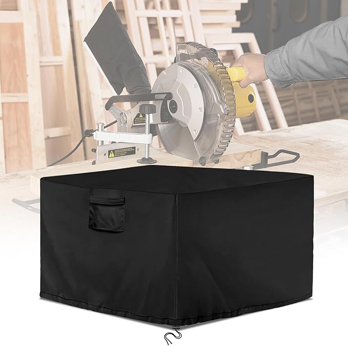 Miter Saw Cover Portable Table Saw Cover Fit for Most Planers Machine Tools to Prevent Table Saw Rust Waterproof and Dustproof 24"D x 27"W x 19"H Black