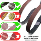 1/2x18 1/2 x 18 Inch Sanding Belt Pack 1/2-Inch x 18-Inch,60 Pcs(10 Each of 40 60 80 120 150 240 Grits) Aluminum Oxide for Sander