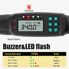 1/2-Inch Drive Digital Torque Wrench, 12.5-250 ft-lb (17-340 Nm), ±2% Accuracy - Professional Electronic Wrench with Buzzer & LED Alerts, Adapters for Automotive, Truck & SUV Lug Nuts