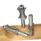 Akylin's 3Pcs Convex Edge Oval Router Bit Set 1/2" Shank, Shallow Bullnose at 1",1-1/8",1-1/4" Length,Convex Column Molding Router Bits-Perfect for Stair Treads and Shelf Edges