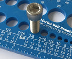 Nut, Bolt & Screw Gauge Standard & Metric Coarse & Fine Diameter, Length & Thread Pitch (Blue)
