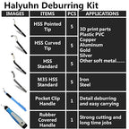 Deburring Tool with 2 Handles and 20 Pcs High Speed Steel Blades, Burr Remover Hand Tool for Resin, Plastics, Copper Pipes, PVC, and 3D Printing Works, Edge Burr Removing Tool