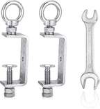 C Clamps – 304 Stainless Steel Beam Clamps with M10 Screw Ring | Adjustable, Rust-Resistant I Beam Clamps for Ring Beams, Welding, Woodworking, Plants & Desk Use. Wide Jaw Openings(75MM)2-Pack