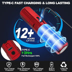 Rechargeable Flashlights High Lumens - Super Bright Small Pocket Magnetic Flashlight, 8 Modes LED Tactical Flash Light, Dual Button Powerful Flashlight for Camping (1, Red)