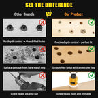 5PCS Countersink Drill Bit Set, Low Friction Depth Stop, 1/8 9/64" 5/32" Drill + 3/8” 82° Counter-Bore, 11/64" 3/16" Drill + 1/2" 82° Counter-Bore, 1/4" Hex Shank, for Woodworking, with Storage Box