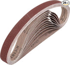 HARFINGTON 1 x 30 Inch Sanding Belts, 24 Pcs 80 Grits Aluminum Oxide Abrasive Belt Sander File Belt for Woodworking, Metal Polishing, Knife Sharpener