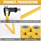 Treela 20 Rolls Electrical Tape 3/4 Inch Waterproof Vinyl Electrical Insulating Tape Flame Retardant Indoor Outdoor High Temperature Resistance Accessory for Wire and Cable(Yellow,66 ft)