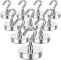 MIKEDE Strong Magnetic Hooks, 110Lbs Heavy Duty Magnetic Hooks for Cruise Cabin, Neodymium Earth Magnets with Hooks for Hanging, Super Metal Industrial Magnetic Hanger for Grill, Cruise, Storage