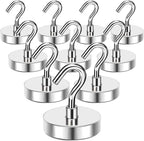MIKEDE Strong Magnetic Hooks, 110Lbs Heavy Duty Magnetic Hooks for Cruise Cabin, Neodymium Earth Magnets with Hooks for Hanging, Super Metal Industrial Magnetic Hanger for Grill, Cruise, Storage