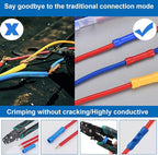 smseace 210PCS Wire Butt connectors with Wire stripper crimping tool22-10AWG Butt Splice Connectors Insulated Electrical Butt connectors Straight Wire Terminal Connectors