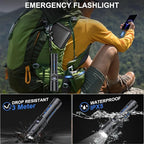 Flashlights High Lumens Rechargeable - Super Bright Tactical LED Flash Light, Dimmable&Memory Function Powerful Waterproof Flashlight for Camping,6 Modes,Zoomable,LCD Display (2, Black)