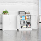 SUNCROWN 36” Metal Storage Cabinets with Doors and 2 Adjustable Shelves, Locking Tool Garage Cabinet, File Cabinets for Home & Office (White)