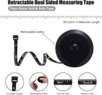 Tape Measure Body Measuring Tape, Retractable 60 Inch Soft Mini Measuring Tape, Small Sewing Fabric Tape Ruler for Cloth Waist Medical Nursing Craft(3 Pack/Black)
