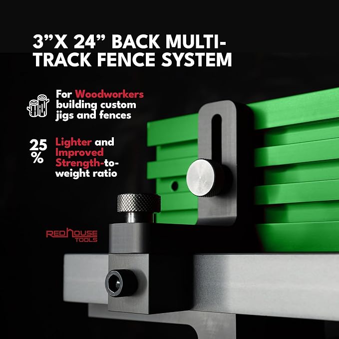 Multi T-Track - 3" Universal T-Track for Woodworking | Anodized Aluminum T Track Fence System | Woodworking Accessories | 24" Fence System (Set of 2) | Yellow