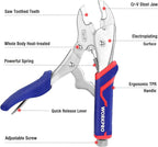 WORKPRO 2-Piece Locking Pliers Set, CR-V Steel Locking Pliers, 7 Inch Curved Jaw and 6-1/2 Inch Long Nose, Quick Release, Fit for Clamping, Twisting, Welding