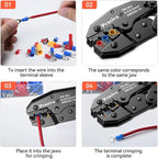 Preciva Crimping Tool Kit for Insulated Wire Connectors, AWG20-10 Ratcheting Wire Terminal Crimper with 400Pcs Insulated Connectors