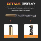 Drill Bit, 11mm Cutting Diameter, 4341 HSS Gold and Black 118° Cutting Angle Number Jobber Bits - (Applications: for Drilling Soft Metal Plastic Wood), 6-Pieces