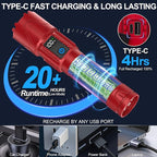 Rechargeable Flashlights High Lumens - Super Bright LED Tactical Flash Light, Powerful Waterproof Handheld USB C Flashlight for Camping,Emergencies,Home,5 Modes,Zoomable (1, Red)