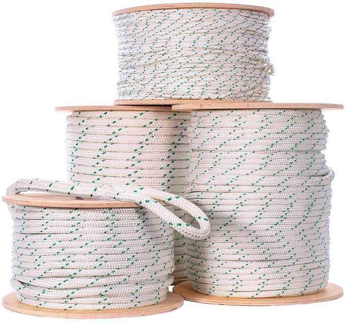 Rope and Cord Double Braid Pulling Rope – Super Strong Composite Rope with Built-in Pulling Eyes (7/16"| 300' Spool)