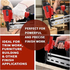 Pnumatic Finish Nailer,16Gauge nail Gun Acepts 3/4 Inch up to 2-1/2 Inch finish Nails.Brad Nailer Gun Can Hit Hardwood Ideal for Upholstery (Include 6m Air tube,1*Nail puller & Portable Bag)